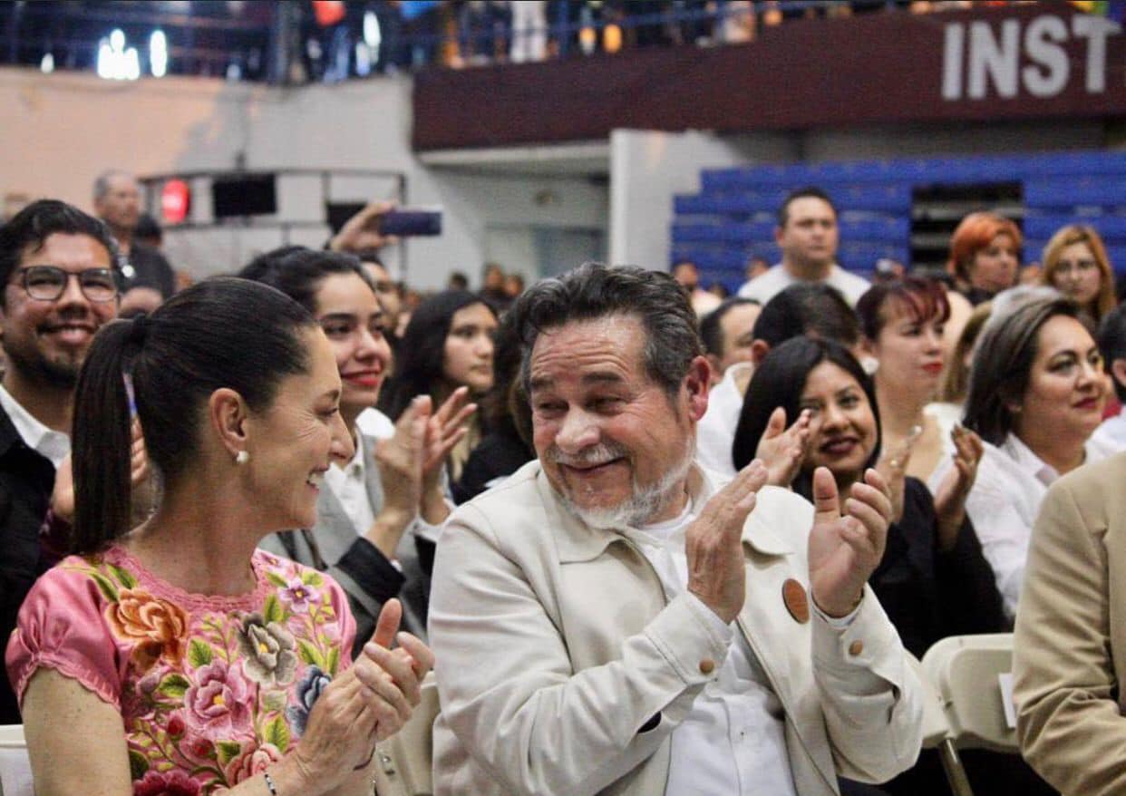 Claudia Sheinbaum en Tijuana junto a Catalino Zavala. Fuente: Cortesía