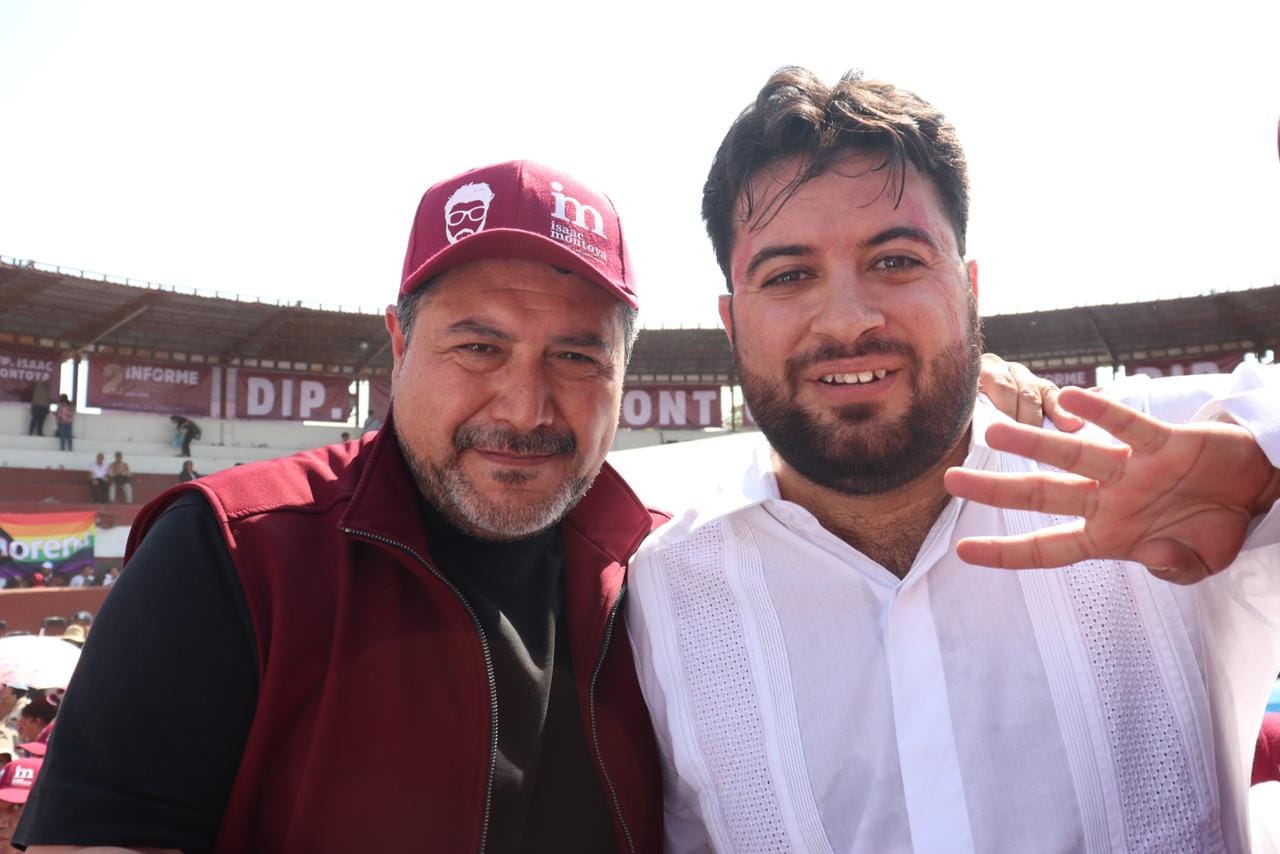 Los morenistas Alejandro Peña con Isaac Montoya. Fuente: Cortesía