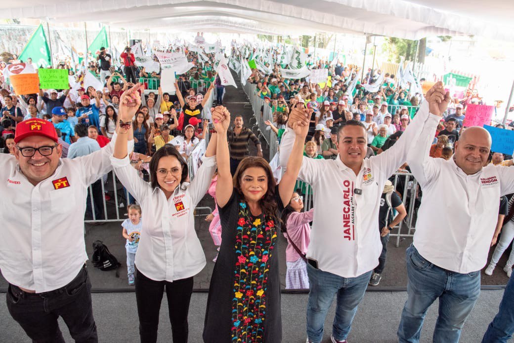 Los morenistas Janecarlo Lozano y Clara Brugada. Fuente: Cortesía