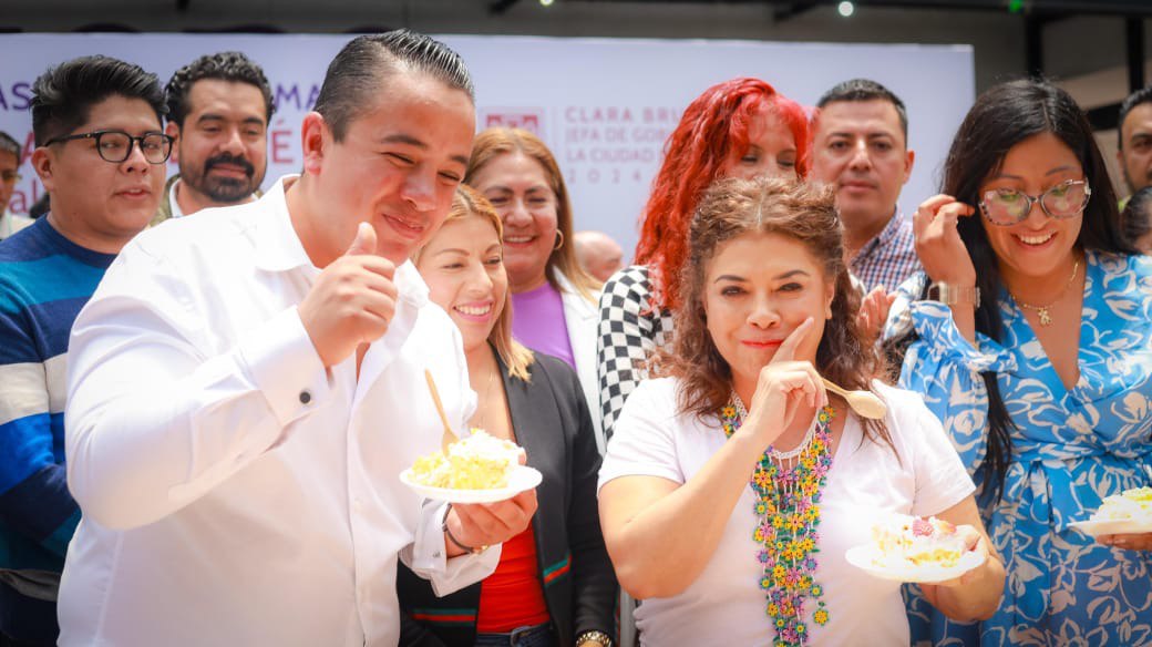 Los morenistas Janecarlo Lozano y Clara Brugada. Fuente: Cortesía