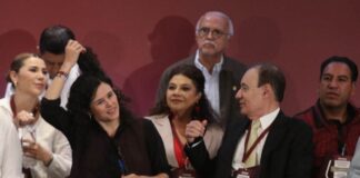 Los morenistas Luisa María Alcalde, Alfonso Durazo y Clara Brugada. Foto: Cuartoscuro